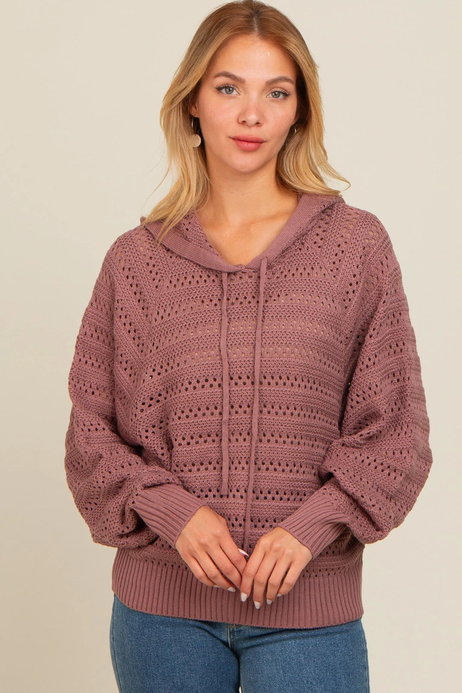 Plum Pointelle Knit Sweater sold by Pinkblush
