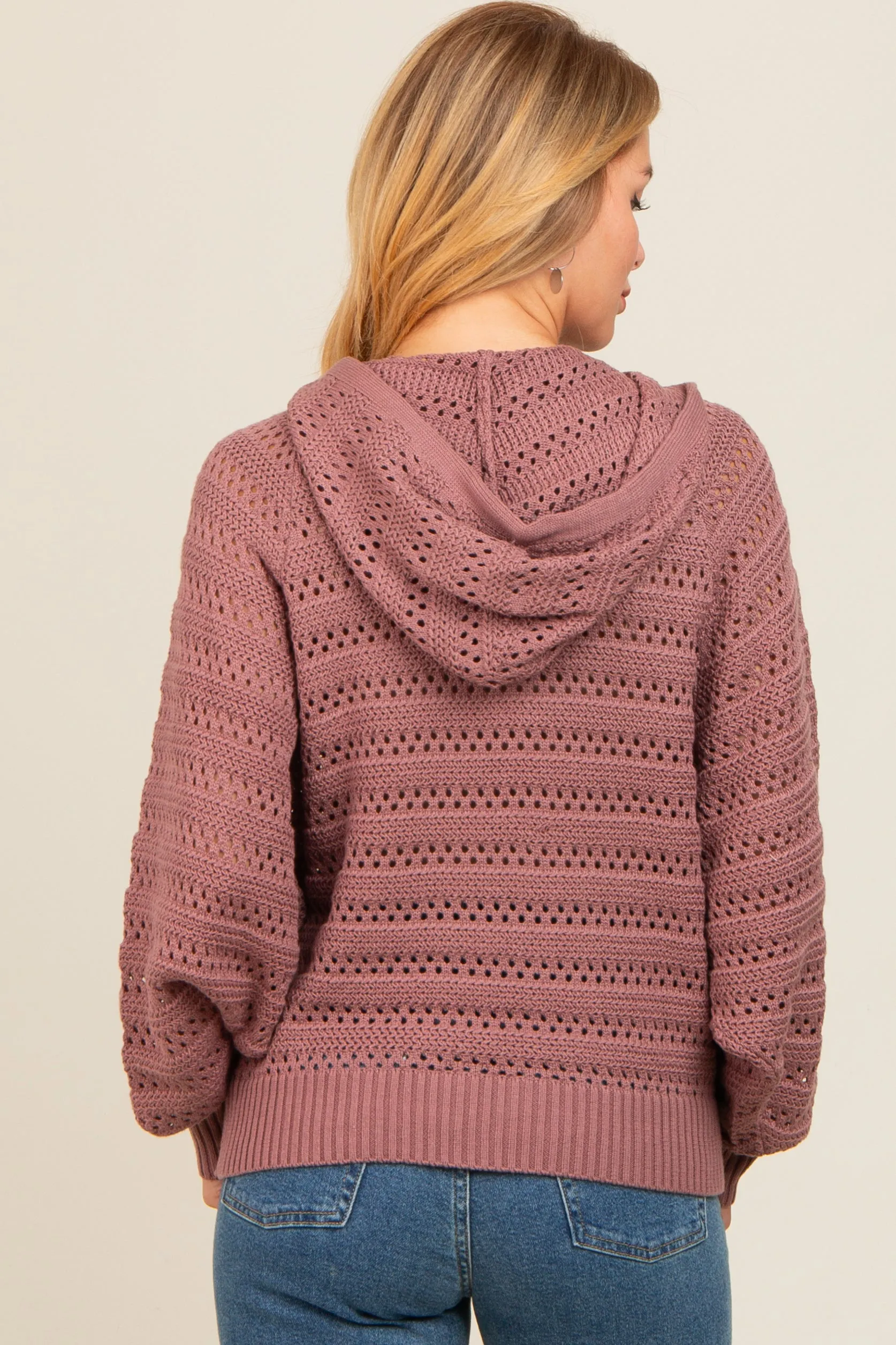 Plum Pointelle Knit Sweater sold by Pinkblush product image thumbnail 3