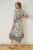 Black Tropical Print Button Down Shirt Dress sold by Pinkblush