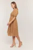 Camel Floral Embroidered Overlay Midi Dress sold by Pinkblush