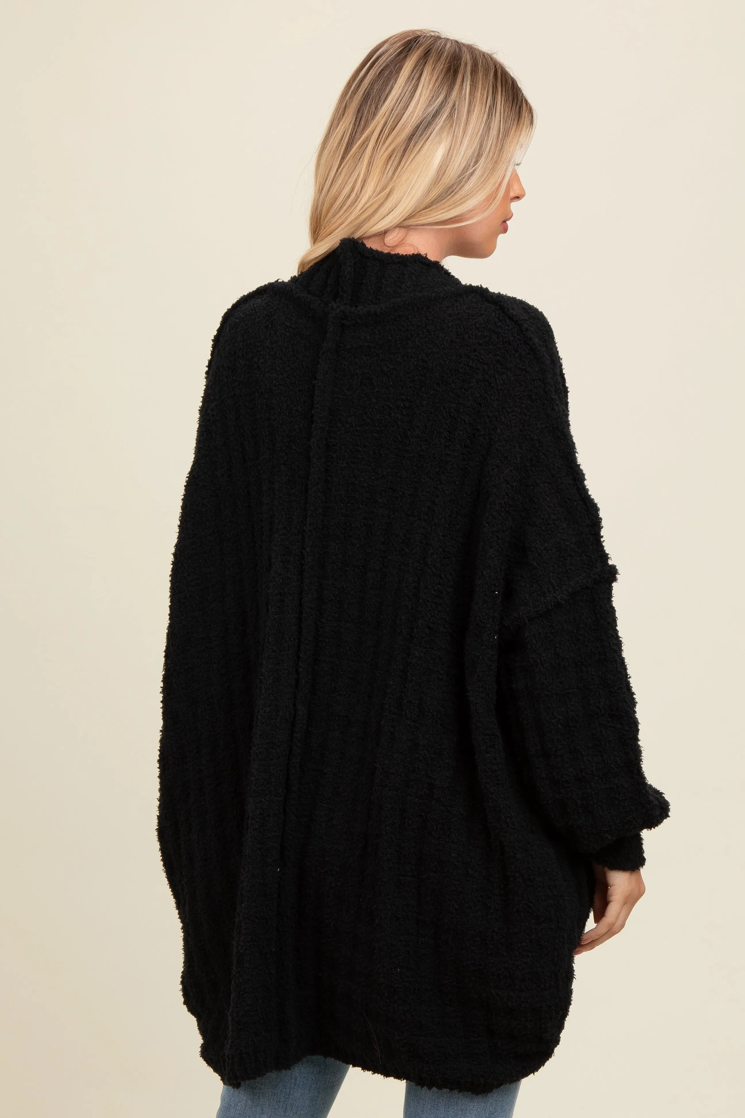 Black Chunky Knit Dolman Cardigan sold by Pinkblush product image thumbnail 4