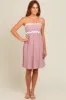 Mauve Wavy Trim Cutout Tie Back Dress sold by Pinkblush
