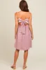 Mauve Wavy Trim Cutout Tie Back Dress sold by Pinkblush