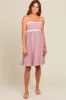Mauve Wavy Trim Cutout Tie Back Dress sold by Pinkblush