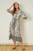 Black Tropical Print Button Down Maternity Shirt Dress sold by Pinkblush