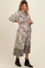 Black Tropical Print Button Down Maternity Shirt Dress sold by Pinkblush