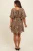 Olive Deep V-Neck Tie Back Floral Maternity Mini Dress sold by Pinkblush