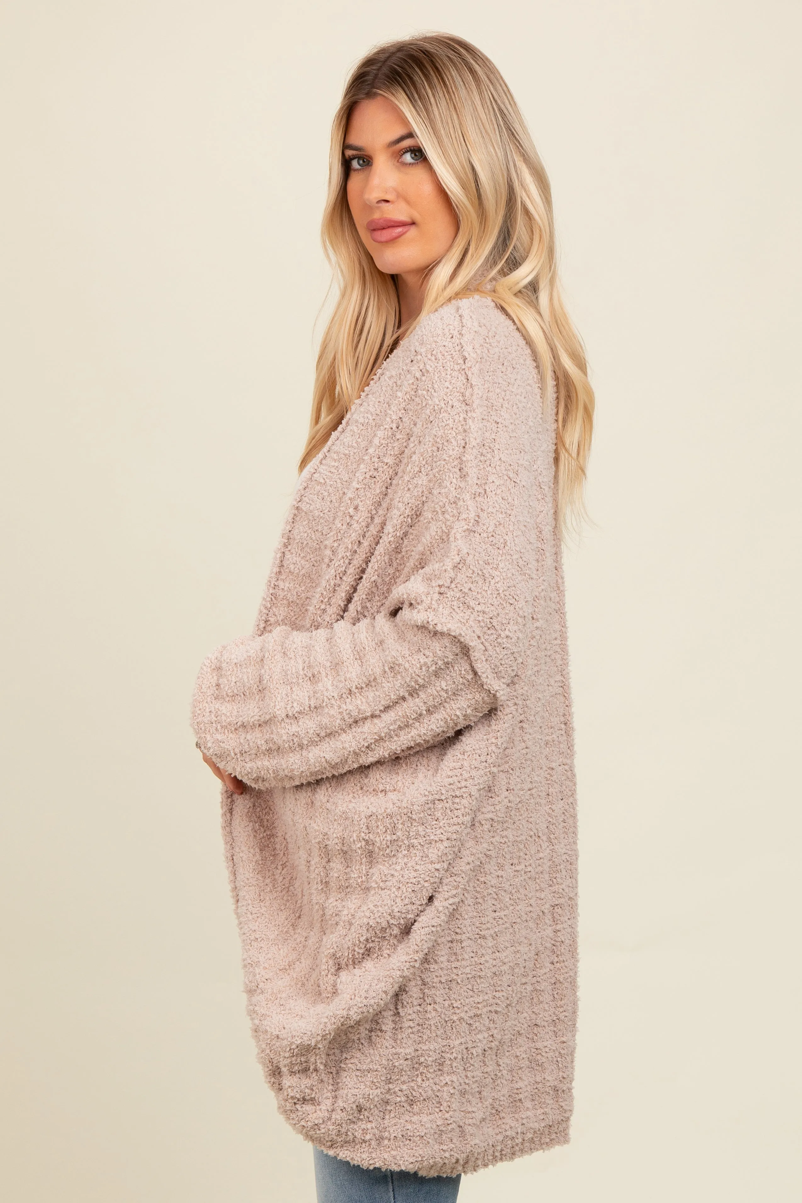 Mocha Chunky Knit Dolman Cardigan sold by Pinkblush product image thumbnail 2