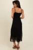 Black Polka Dot Pleated Mesh Overlay Maxi Dress sold by Pinkblush