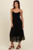 Black Polka Dot Pleated Mesh Overlay Maxi Dress sold by Pinkblush