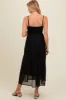 Black Polka Dot Pleated Mesh Overlay Maternity Maxi Dress sold by Pinkblush