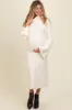 Ivory Turtleneck Bell Sleeve Maternity Sweater Dress sold by Pinkblush