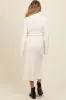 Ivory Turtleneck Bell Sleeve Maternity Sweater Dress sold by Pinkblush