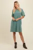 Teal Rhinestone Mineral Washed T-Shirt Dress sold by Pinkblush