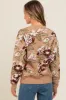 Beige Floral Print Crew Neck Sweater sold by Pinkblush