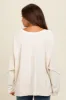 Cream Mixed Knit Raw Hem Maternity Pullover Top sold by Pinkblush