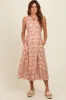 Red Floral Damask Wrap Maternity Midi Dress sold by Pinkblush