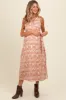 Red Floral Damask Wrap Maternity Midi Dress sold by Pinkblush
