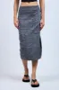 Charcoal Knit Fitted Side Slit Midi Skirt sold by Pinkblush