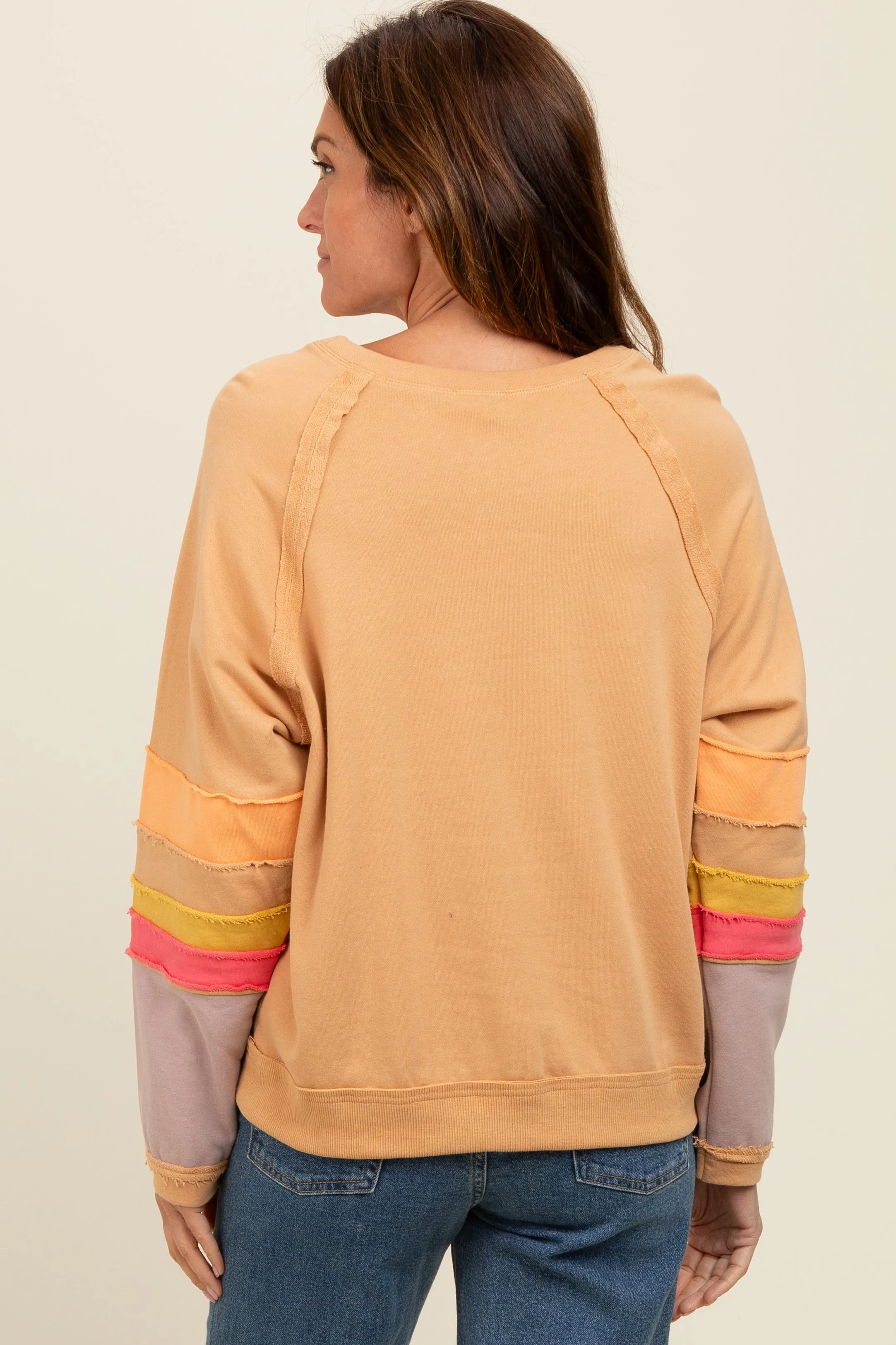 Camel Colorblock Sleeve Pullover sold by Pinkblush product image thumbnail 4