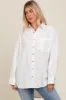 Off White Chambray Button Down Top sold by Pinkblush