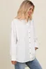 Off White Chambray Button Down Top sold by Pinkblush