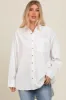 Off White Chambray Button Down Top sold by Pinkblush