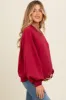 Burgundy Oversized Balloon Sleeve Maternity Sweatshirt sold by Pinkblush