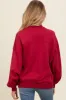 Burgundy Oversized Balloon Sleeve Maternity Sweatshirt sold by Pinkblush