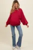 Burgundy Oversized Balloon Sleeve Maternity Sweatshirt sold by Pinkblush