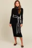 Black Contrast Trim Turtleneck Maternity Sweater Dress sold by Pinkblush
