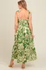 Green Tropical Floral Shoulder Tie Tiered Maternity Midi Dress sold by Pinkblush