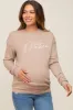 Beige Ultra Soft Mother Maternity Sweatshirt sold by Pinkblush