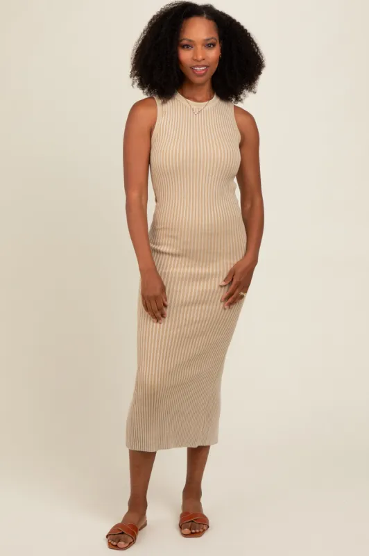 Beige Vintage Wash Ribbed Cutout Dress sold by Pinkblush
