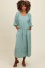Light Olive Embroidered Tiered Midi Dress sold by Pinkblush
