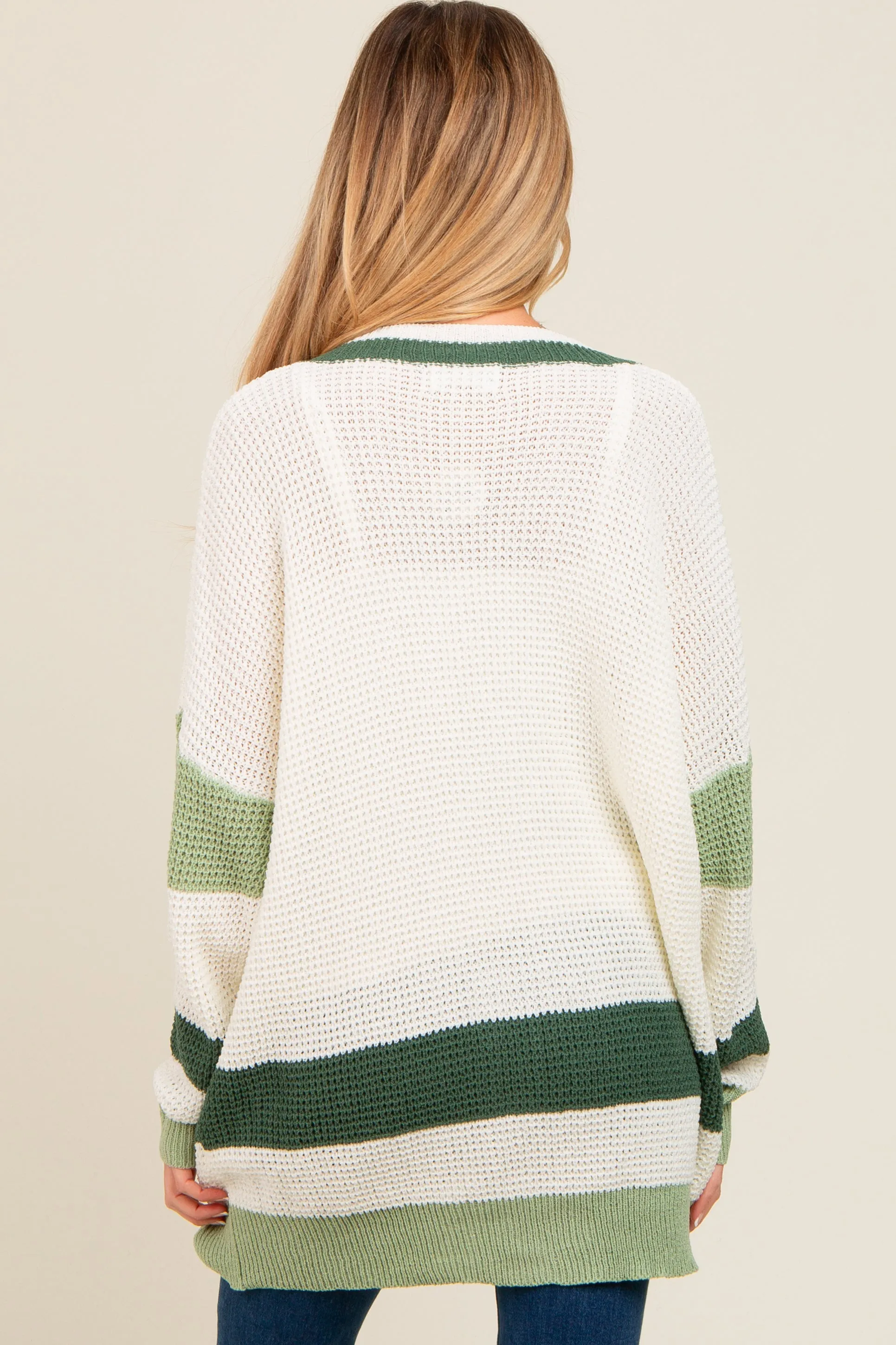 Olive Green Colorblock Button Down Maternity Cardigan sold by Pinkblush product image thumbnail 4