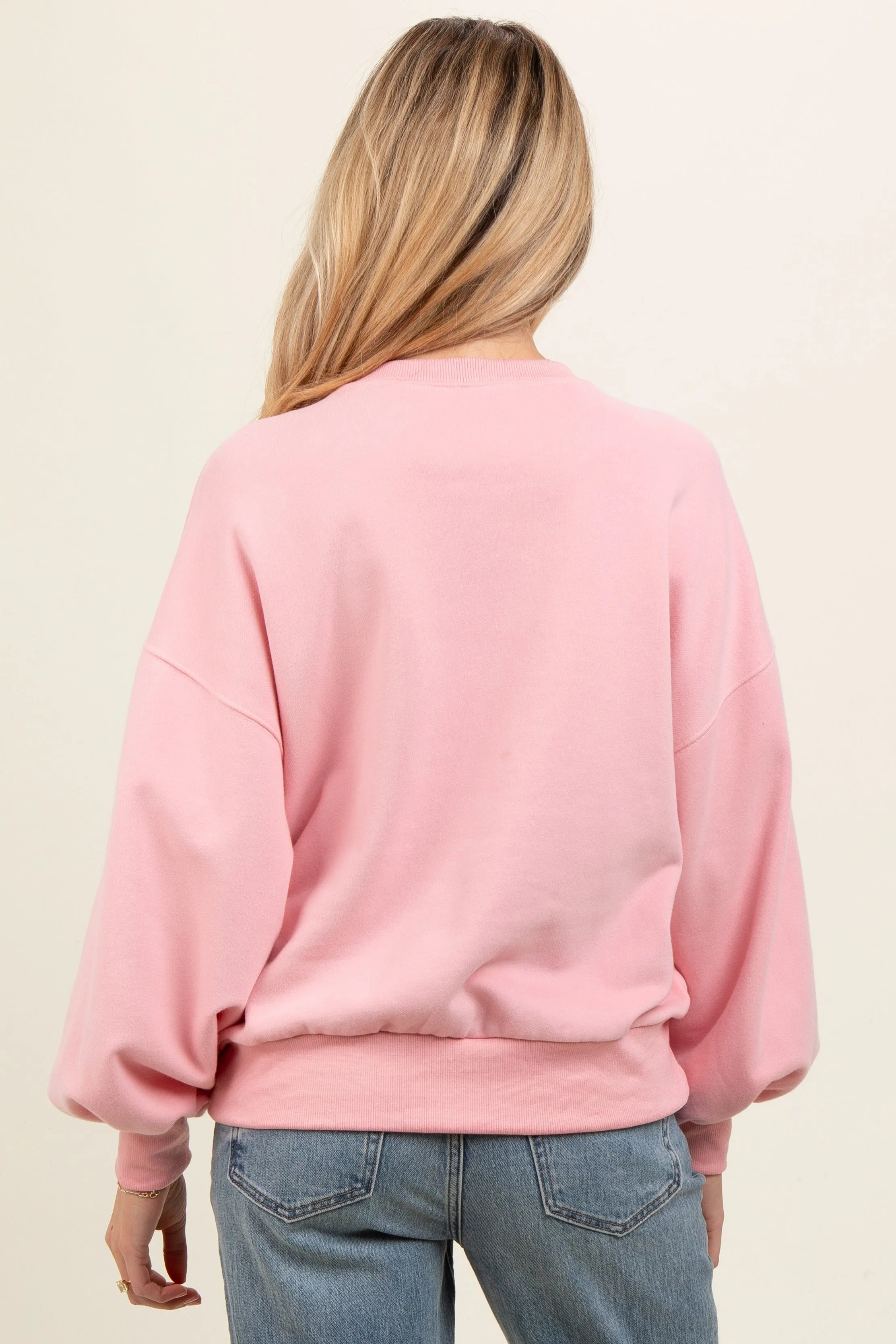 Pink Long Sleeve Maternity Crewneck sold by Pinkblush product image thumbnail 2