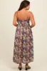 Black Floral Sleeveless Front Cutout Maternity Midi Dress sold by Pinkblush