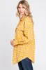 Yellow Mixed Plaid Fringe Button Down Top sold by Pinkblush