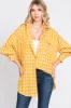Yellow Mixed Plaid Fringe Button Down Top sold by Pinkblush