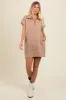 Light Mocha Knit Half Zip Maternity Mini Dress sold by Pinkblush