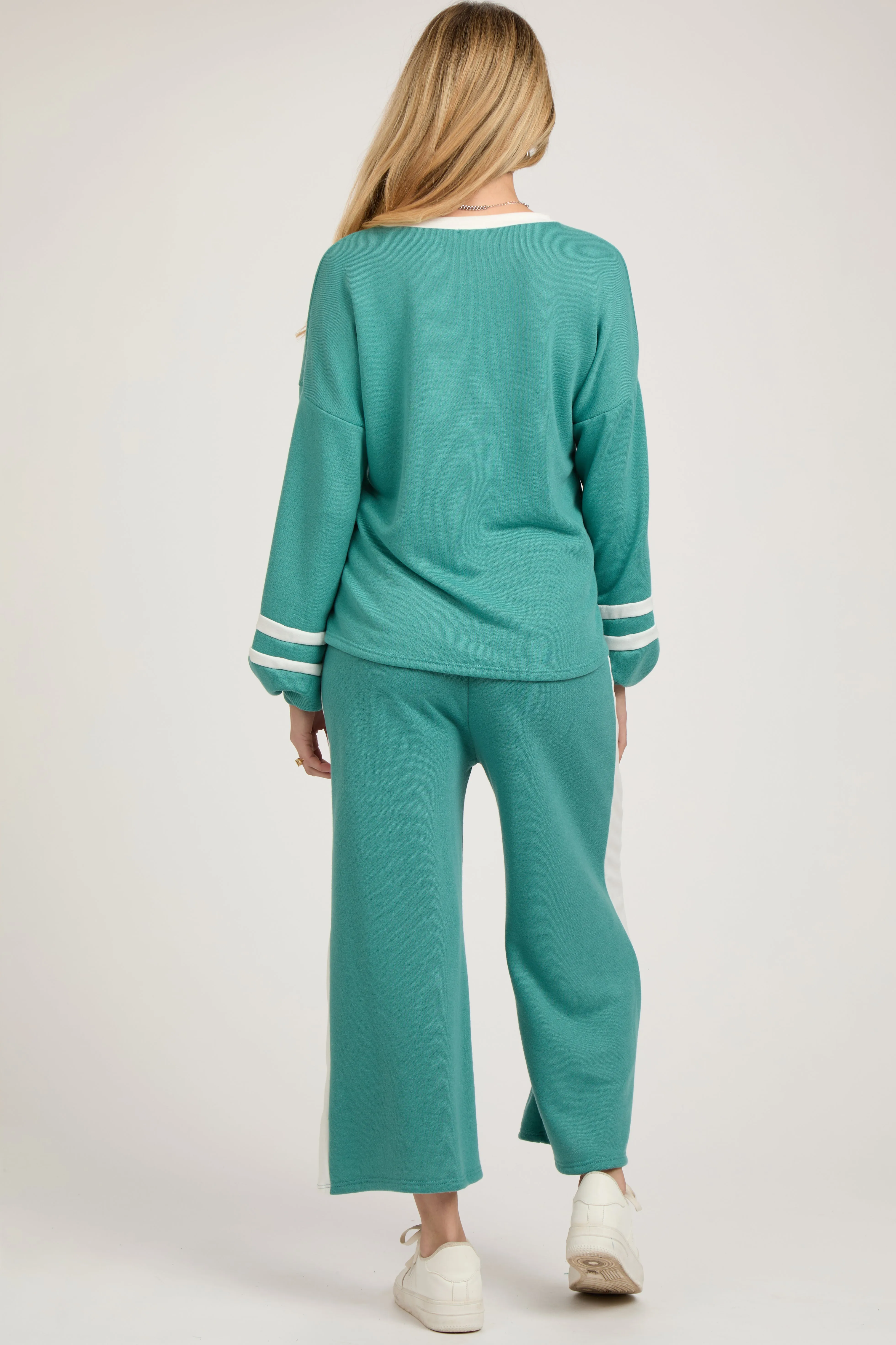 Jade Striped Long Sleeve Maternity Set sold by Pinkblush product image thumbnail 2