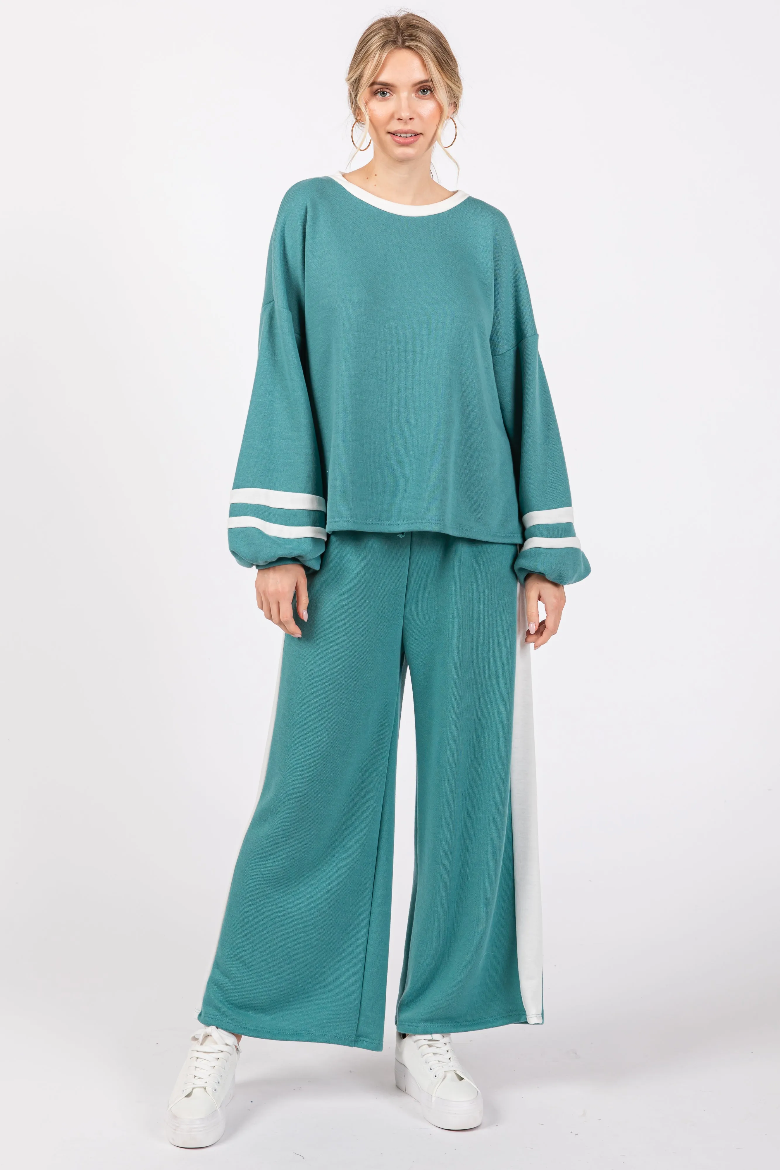 Jade Striped Long Sleeve Maternity Set sold by Pinkblush product image thumbnail 3