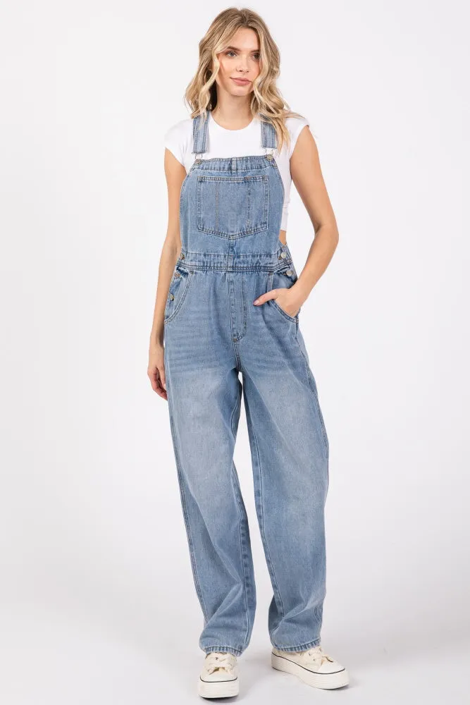 Blue Denim Front Pocket Overall sold by Pinkblush