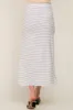 White Striped Side Slit Maternity Maxi Skirt sold by Pinkblush