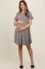 Mocha Solid T-shirt Maternity Mini Dress sold by Pinkblush