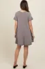 Mocha Solid T-shirt Maternity Mini Dress sold by Pinkblush