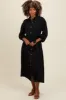 Black Button Down Midi Dress sold by Pinkblush