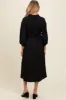 Black Button Down Maternity Midi Dress sold by Pinkblush