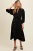 Black Button Down Maternity Midi Dress sold by Pinkblush
